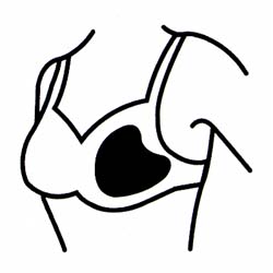 [Image: Black and white line drawing 
        of Symmetric Heart Shape form in a bra]